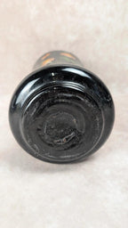 Vase ancien en verre noir peint à la main