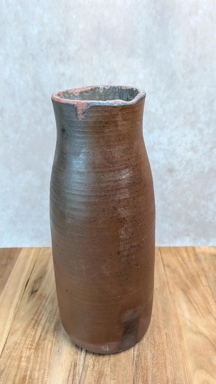 Vase en grès signé Jc Lafon – pièce artisanale vintage