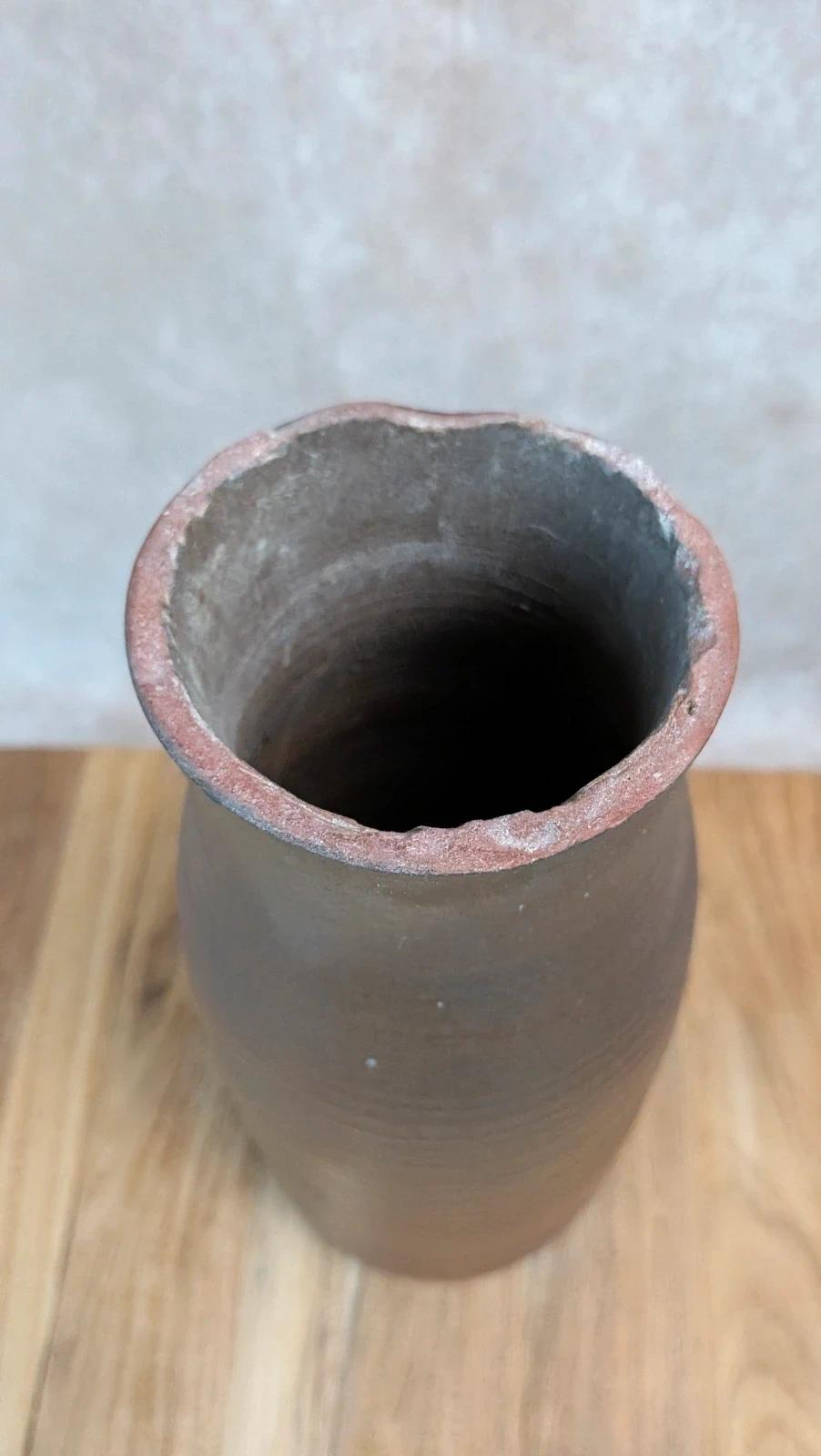 Vase en grès signé Jc Lafon – pièce artisanale vintage