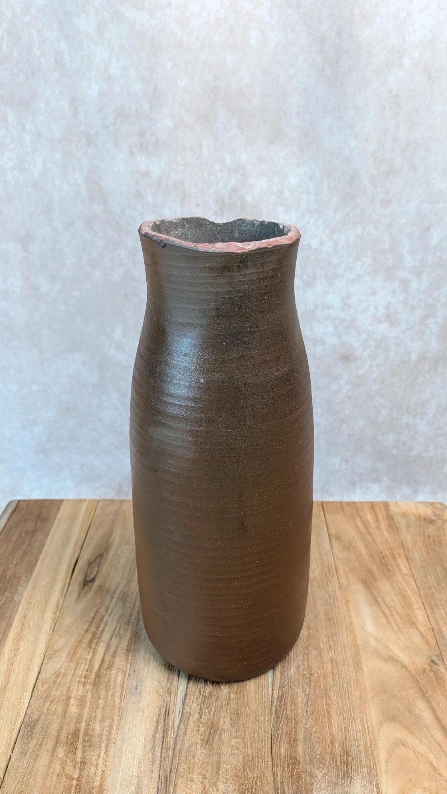 Vase en grès signé Jc Lafon – pièce artisanale vintage
