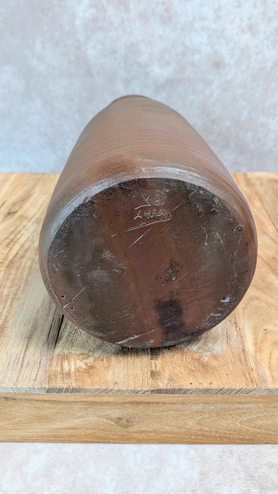 Vase en grès signé Jc Lafon – pièce artisanale vintage