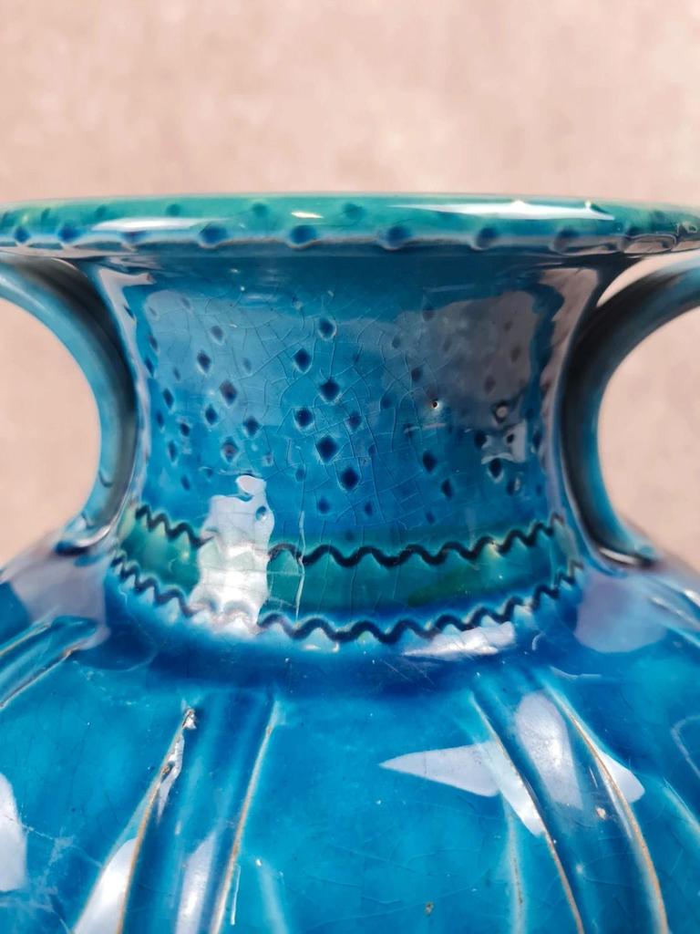 Vase italien vintage bleu – attribué à Aldo Londi pour Bitossi – années 50/60