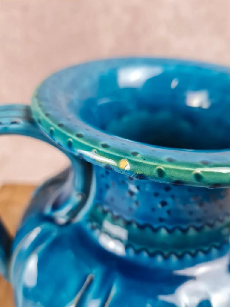 Vase italien vintage bleu – attribué à Aldo Londi pour Bitossi – années 50/60