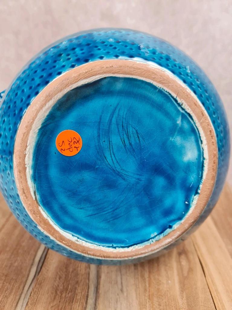 Vase italien vintage bleu – attribué à Aldo Londi pour Bitossi – années 50/60