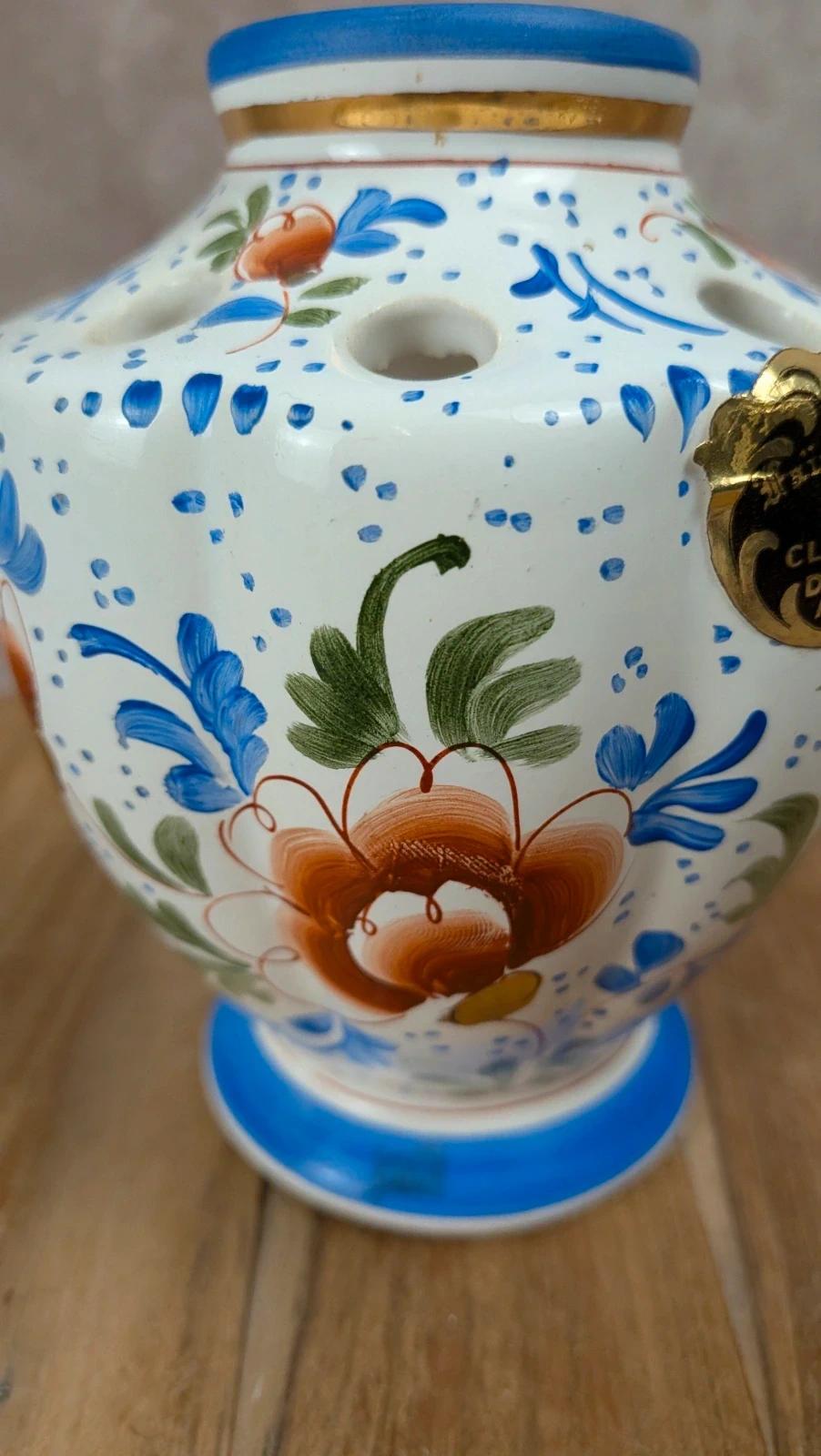 Vase pique - fleurs Faïence d’art Clamecy