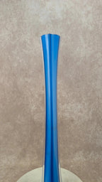 Vase soliflore bleu en verre vintage