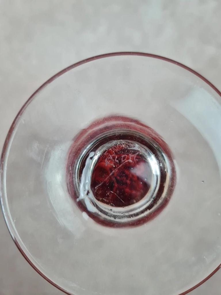 🏺 Vase soliflore en verre soufflé bullé – signé Riom