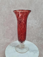 🏺 Vase soliflore en verre soufflé bullé – signé Riom