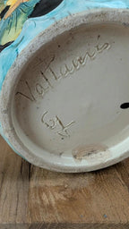 Vase Vallauris signé Gj – décor floral