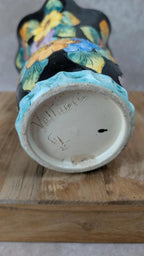 Vase Vallauris signé Gj – décor floral