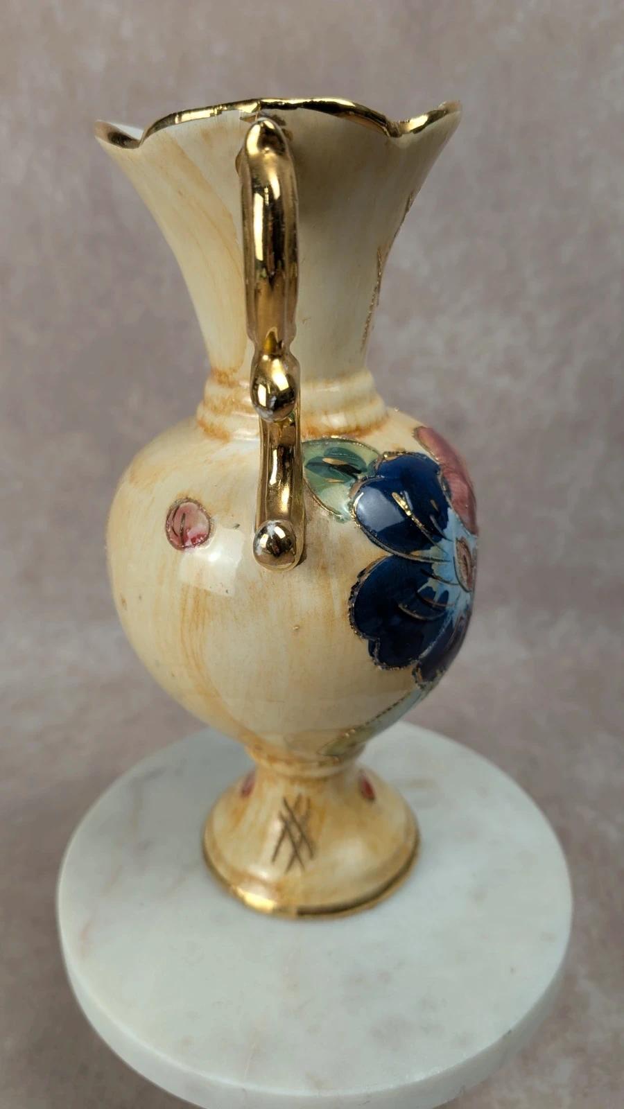 Vase vintage décor floral & dorures – Icar Italie