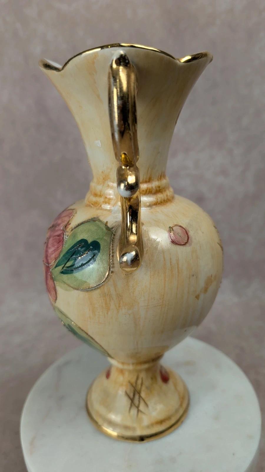 Vase vintage décor floral & dorures – Icar Italie