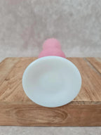 🌸 Vase vintage en opaline rose et blanche, fabrication italienne