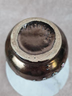 🏺 Vase vintage Vallauris à deux anses – glaçure rose et noire