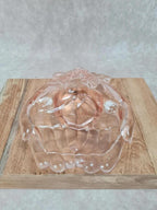 🪞 Vide - poche / cendrier vintage en verre rose main jointes 🍇