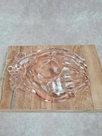 🪞 Vide - poche / cendrier vintage en verre rose main jointes 🍇