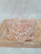🪞 Vide - poche / cendrier vintage en verre rose main jointes 🍇