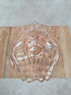 🪞 Vide - poche / cendrier vintage en verre rose main jointes 🍇