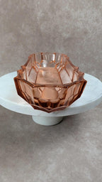 Vide - poche ou porte - savon ancien en verre rose