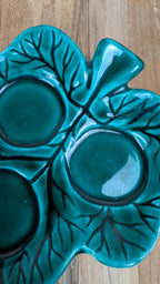 Vide - poche vintage Vallauris – modèle feuille verte émaillée