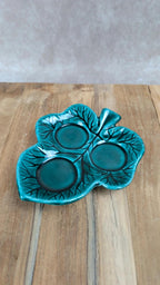 Vide - poche vintage Vallauris – modèle feuille verte émaillée