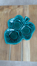 Vide - poche vintage Vallauris – modèle feuille verte émaillée